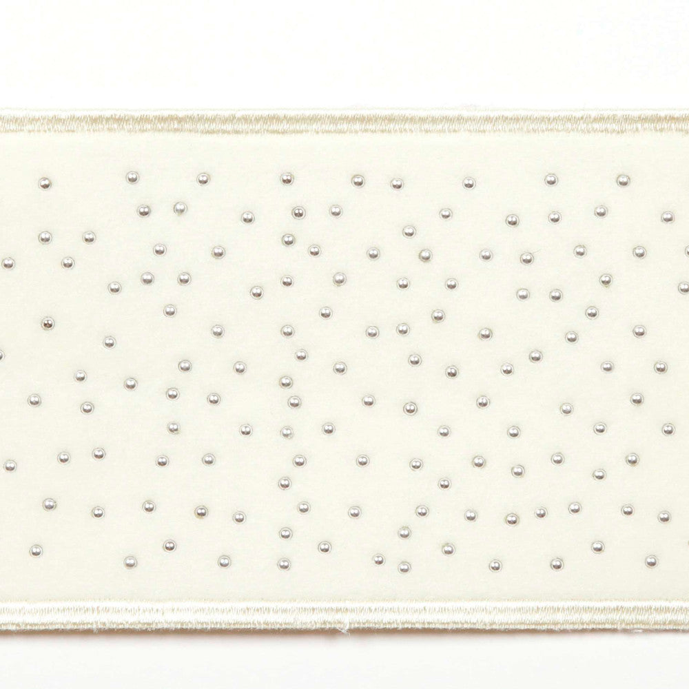 Mellow Bone by Europatex Designer Fabric Mellow 82.1% Polyester / 11% Rayon / 6.9% Metallic yarn 3.00 inches - Swanky Fabrics -