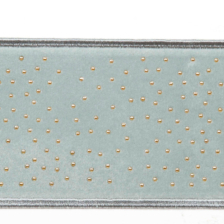 Mellow Seaglass by Europatex Designer Fabric Mellow 82.1% Polyester / 11% Rayon / 6.9% Metallic yarn 3.00 inches - Swanky Fabrics -