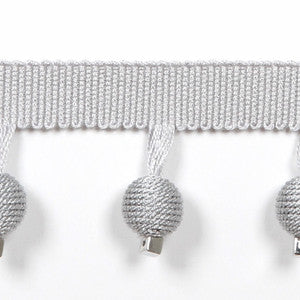 Le Lin Metallic Beaded Fringe Silver by Europatex Designer Trim