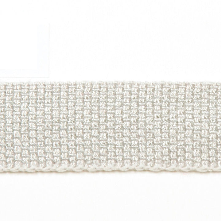 Le Lin Metallic Micro Tape Ice by Europatex Designer Fabric Le Lin 42% Fibranne, 30% Rayon, 25% Metallic yarns, 3% Polyester 0.56 inches - Swanky Fabrics -