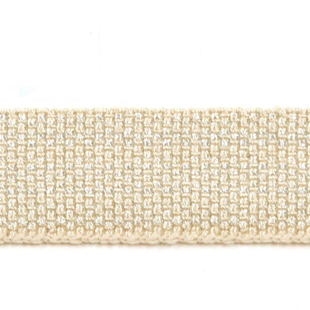Le Lin Metallic Micro Tape Porcelain by Europatex Designer Fabric Le Lin 42% Fibranne, 30% Rayon, 25% Metallic yarns, 3% Polyester 0.56 inches - Swanky Fabrics -