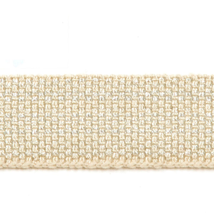 Le Lin Metallic Micro Tape Porcelain by Europatex Designer Fabric Le Lin 42% Fibranne, 30% Rayon, 25% Metallic yarns, 3% Polyester 0.56 inches - Swanky Fabrics -
