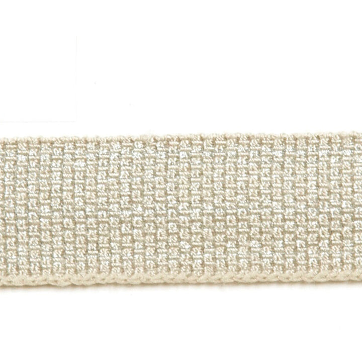 Le Lin Metallic Micro Tape Silver by Europatex Designer Fabric Le Lin 42% Fibranne, 30% Rayon, 25% Metallic yarns, 3% Polyester 0.56 inches - Swanky Fabrics -