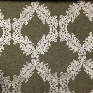 MURPHY MH EMB. WX 5020 OLIVE by Europatex Designer Fabric