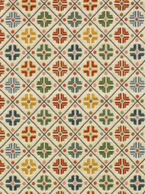 Kirov Multi Cream N1B4110001 by Fonthill Designer Fabric 95% COTTON 5% POLYESTER FRANCE MEDIUM DUTY Horizontal: 6.25" and Vertical: 6" 59 - Swanky Fabrics -