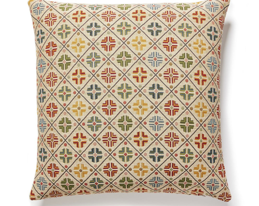 Kirov Pillow 22 X 22 - Multi / Cream N1SDDKB4110001 by Scalamandre Designer Pillow