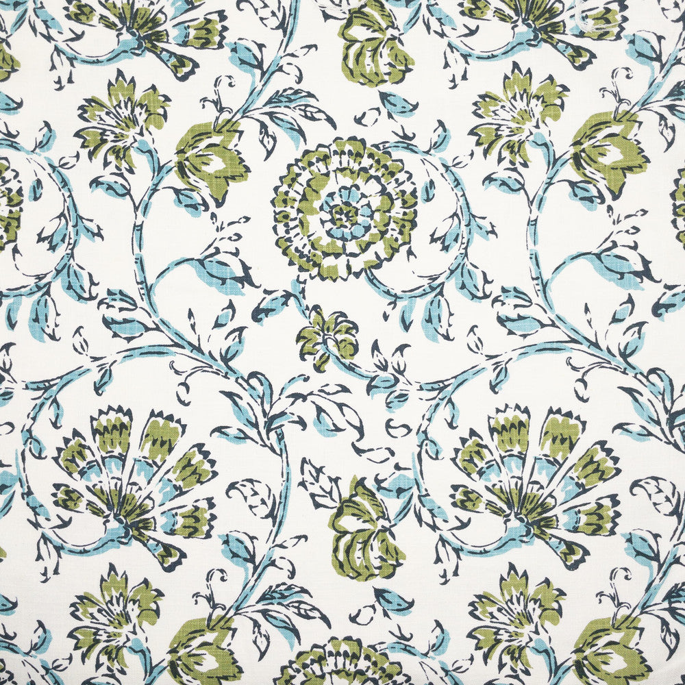 Natter 3 Seaglass by Stout Designer Fabric COMFORTABLE LIVING SPRING/MOSS 36%COT 30%POL 17%SVI 17%LIN INDIA Horizontal: 13.125 and Vertical: 15.750 54.5 in - Swanky Fabrics -