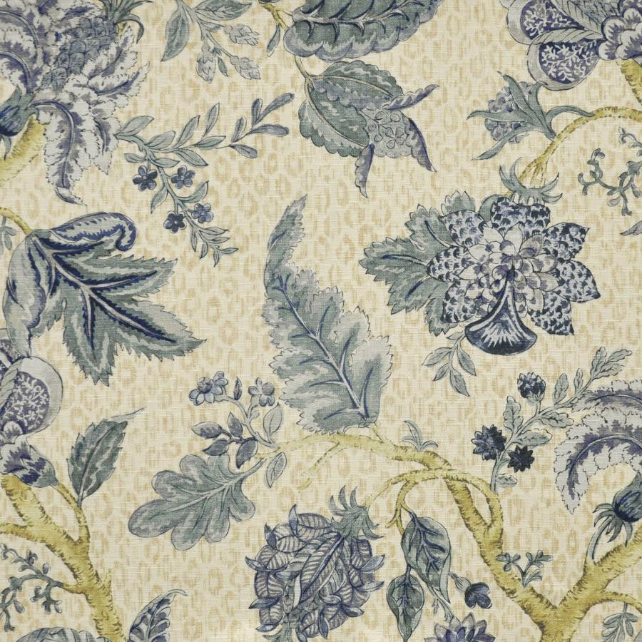Nusa Dua # 528 Delft by Maxwell Designer Fabric Print Gallery 85% COTTON/15% LINEN INDIA V-36"H-27" HALF DROP 54" - Swanky Fabrics -