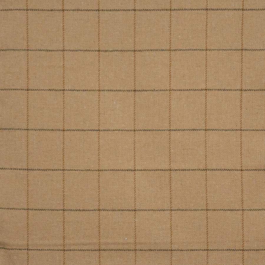 Norton # 409 Tan by Maxwell Designer Fabric Menswear Ii-Plaids & Checks 40% WOOL
35% POLYESTER
15% NYLON
10% ACRYLIC INDIA V-2" H-2" 54" - Swanky Fabrics -