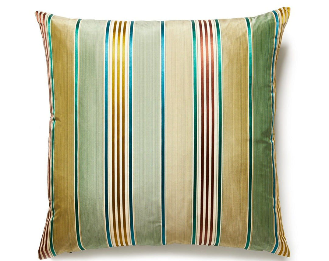 Charlotte Stripe Pillow 22 X 22 - Moss NDSDDK61300001 by Scalamandre Designer Pillow