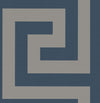 Vogue Cerulean and Metallic Silver NE50012 by Seabrook Designs Designer Wallpaper