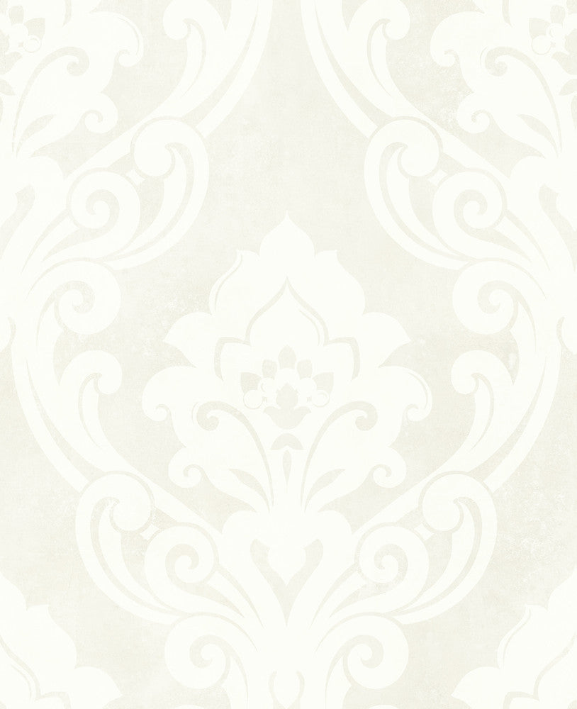 Vogue Damask Metallic and Gray NE50110 by Seabrook Designs Designer Wallpaper