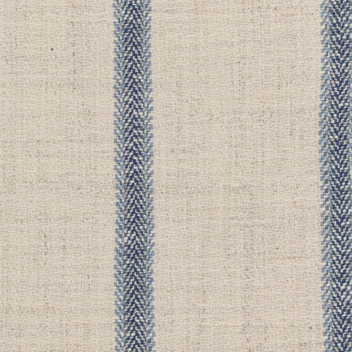Nellie 1 Frenchblue by Stout Designer Fabric JUST STRIPES BLUE/SPRING 62%COT 28%SVI 9%LIN 1%POL USA FLAME RETARDANT-CA BULLETIN 117-SECTION E WYZENBEEK 50 000 DOUBLE RUB WEAR TEST (HEAVY DUTY) Horizontal: 0.000 and Vertical: 6.875 54 in - Swanky Fabrics -