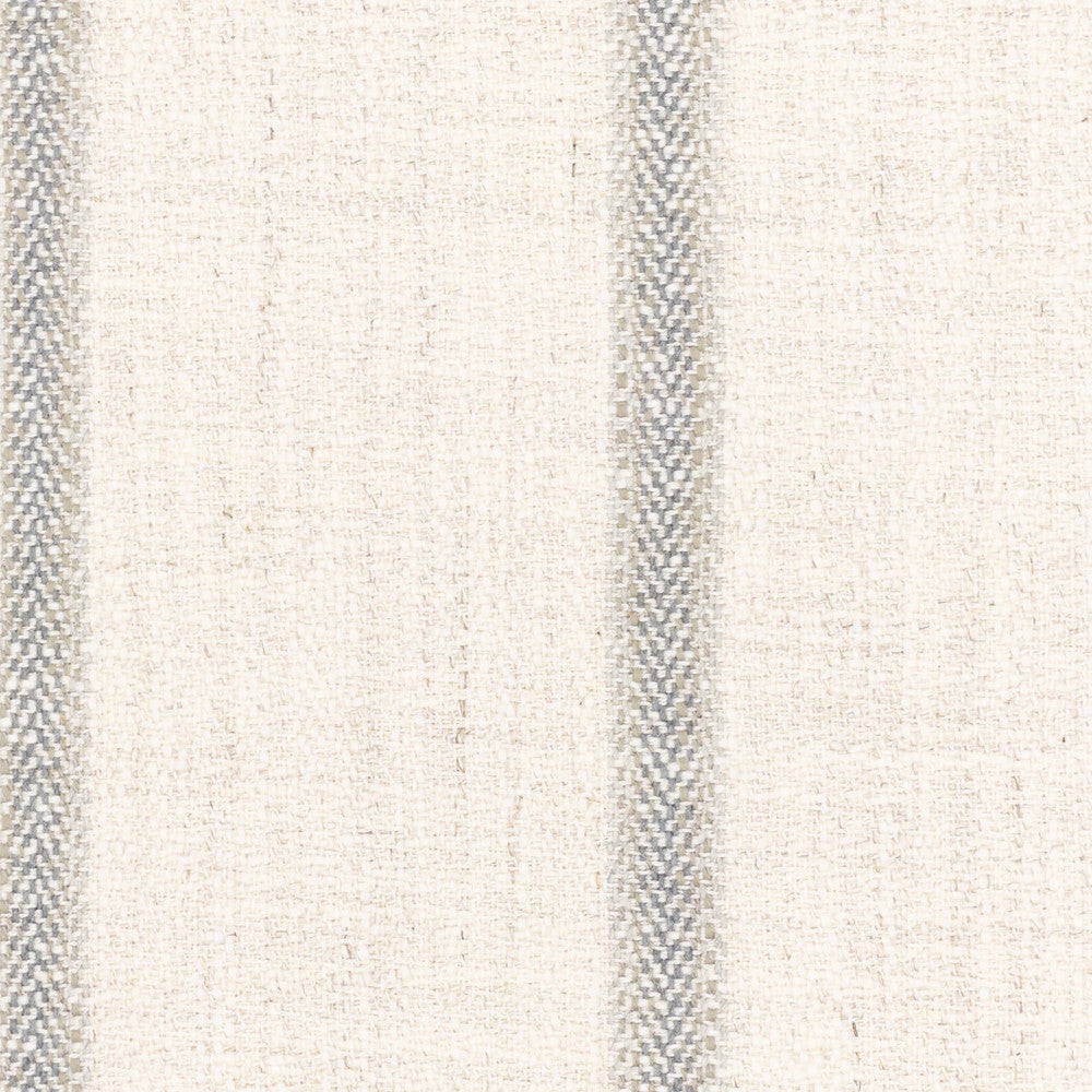 Nellie 2 Pewter by Stout Designer Fabric JUST STRIPES NATURAL/CHARCOAL 62%COT 28%SVI 9%LIN 1%POL USA Horizontal: 0.000 and Vertical: 6.875 54 in - Swanky Fabrics -