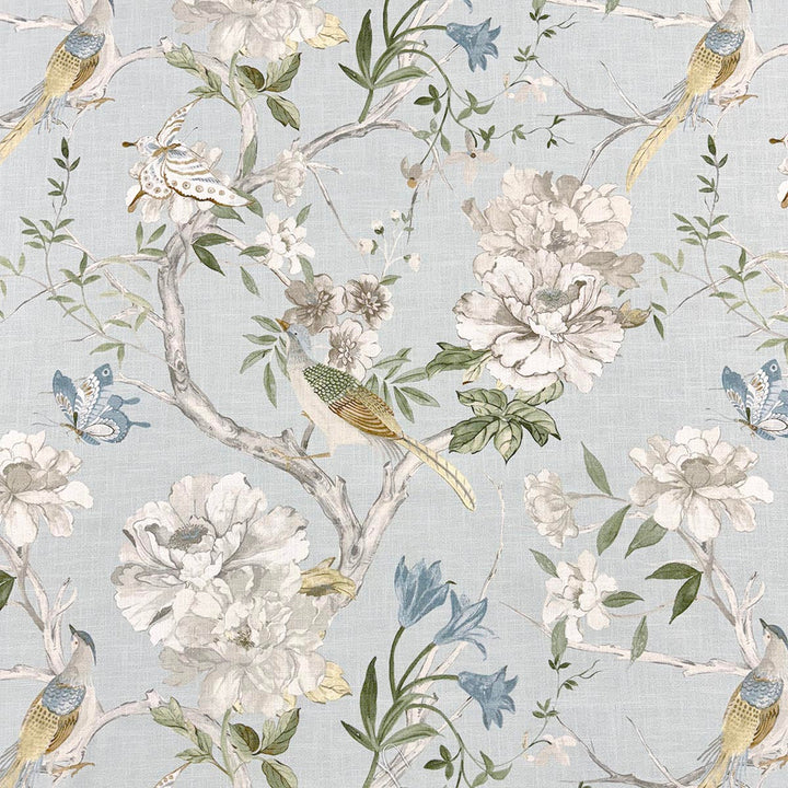 Nelle Skyblue by Magnolia Designer Fabric - 100% Cotton India 18000 Horizontal: 27 and Vertical: 26.75 55.5 - Swanky Fabrics -