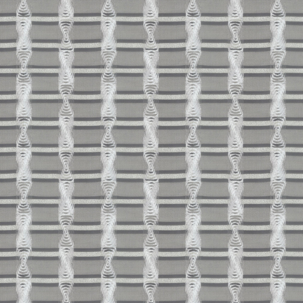 Neutron 2 Silver by Stout Designer Fabric RAINBOW LIBRARY FOG/COAL 87%SVI 13%POL %BEMB INDIA </p><p>Repeat: 16.25 51 in - Swanky Fabrics -