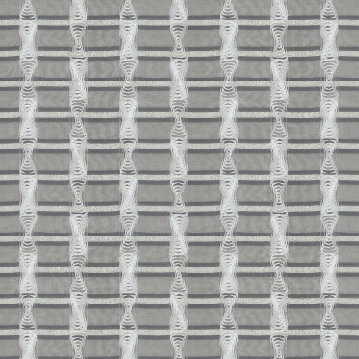 Neutron 2 Silver by Stout Designer Fabric RAINBOW LIBRARY FOG/COAL 87%SVI 13%POL %BEMB INDIA Horizontal: 13.625 and Vertical: 16.25 51 in - Swanky Fabrics -