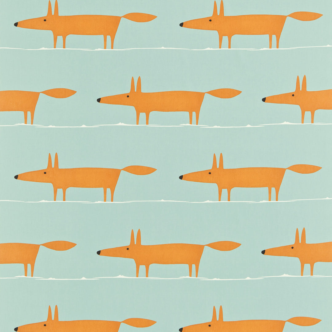 Mr Fox - Sky/Tangerine NMEL120072.SCN.0 by Scion Designer Fabric