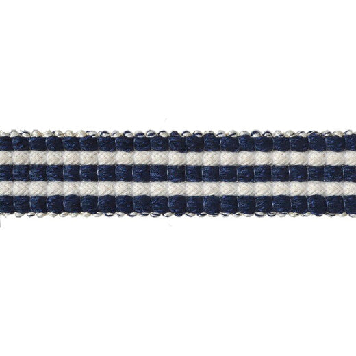 Rebellious - Navy by Europatex Designer Fabric Yarn Palette 50% Viscose / 50% Cotton China See Sample Horizontal: N/A and Vertical: N/A 1.25 inches  - Swanky Fabrics -
