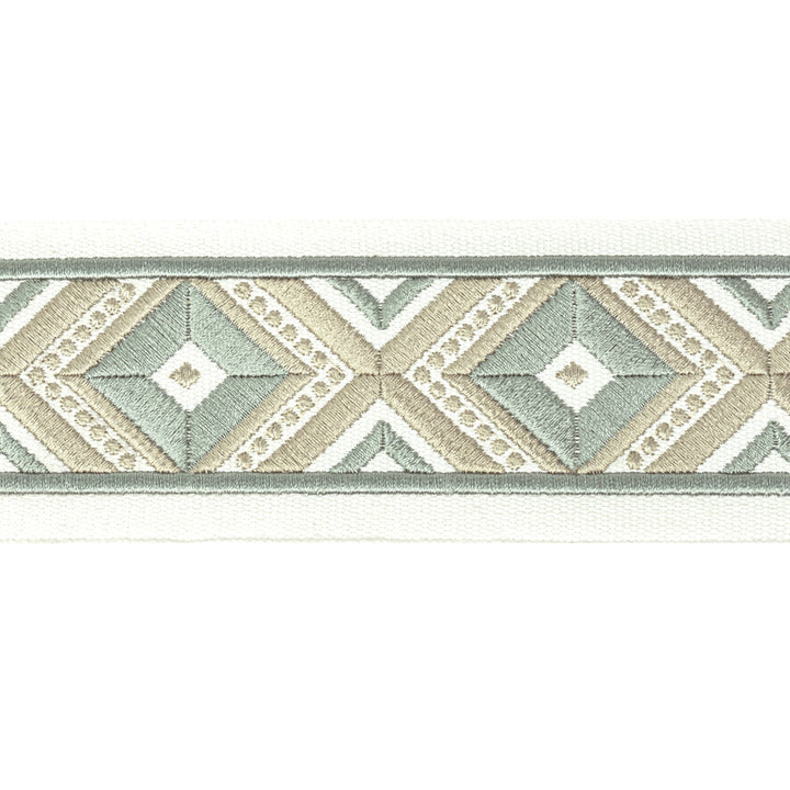 Oakdale Tape 3 Shoreline by Stout Designer Trim STITCHED UP TRIM 100%COT %BEMB INDIA Horizontal: 2.500 and Vertical: 3.000 2.5 in - Swanky Fabrics -