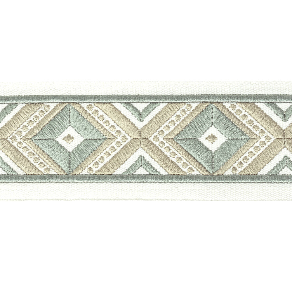 Oakdale Tape 3 Shoreline by Stout Trim Stout Trim Oakdale Tape 3 ShorelineTrim STITCHED UP TRIM INDIA </p><p>Repeat: H: 2.500, V: 3.000 2.5 in - Fabric Carolina -