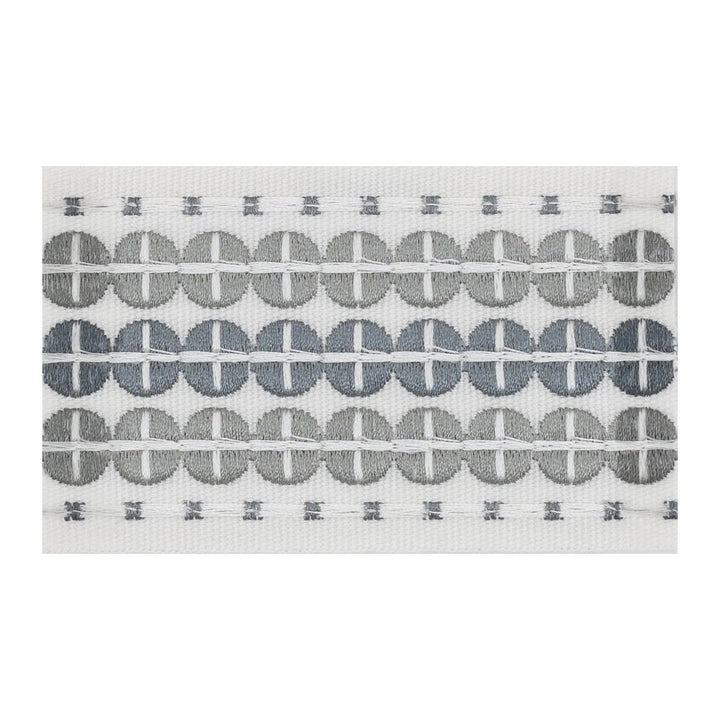 Oberlin Tape 5 Pewter by Stout Trim Stout Trim Oberlin Tape 5 PewterTrim SMALL WONDERS TRIM 100%POL CHINA </p><p>Repeat: H: 0.375, V: 0.000 2.38 in - Fabric Carolina -