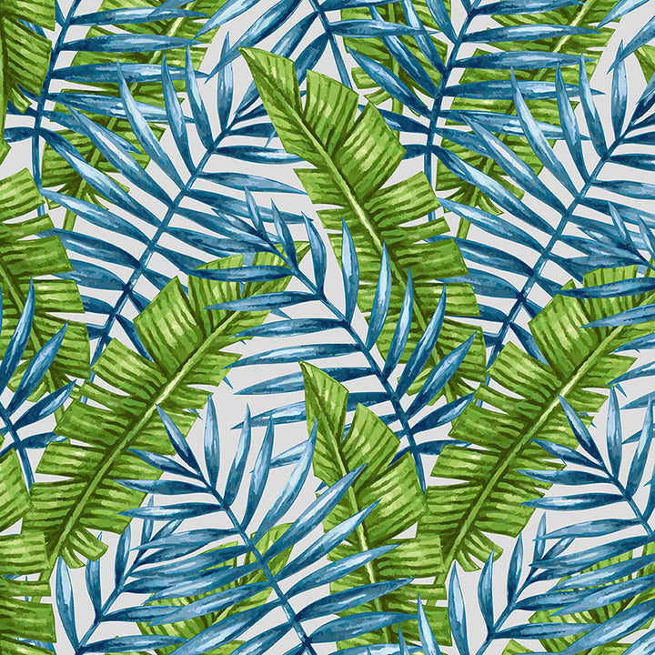 Od-Leaves Aqua by Magnolia Designer Fabric - 100% Acry Dralon Italy 50000 Horizontal: 13.5 and Vertical: 13.5 56" - Swanky Fabrics -