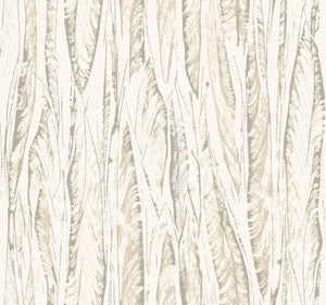 Native Leaves Cream & Beige Wallpaper by Antonina Vella Designer
