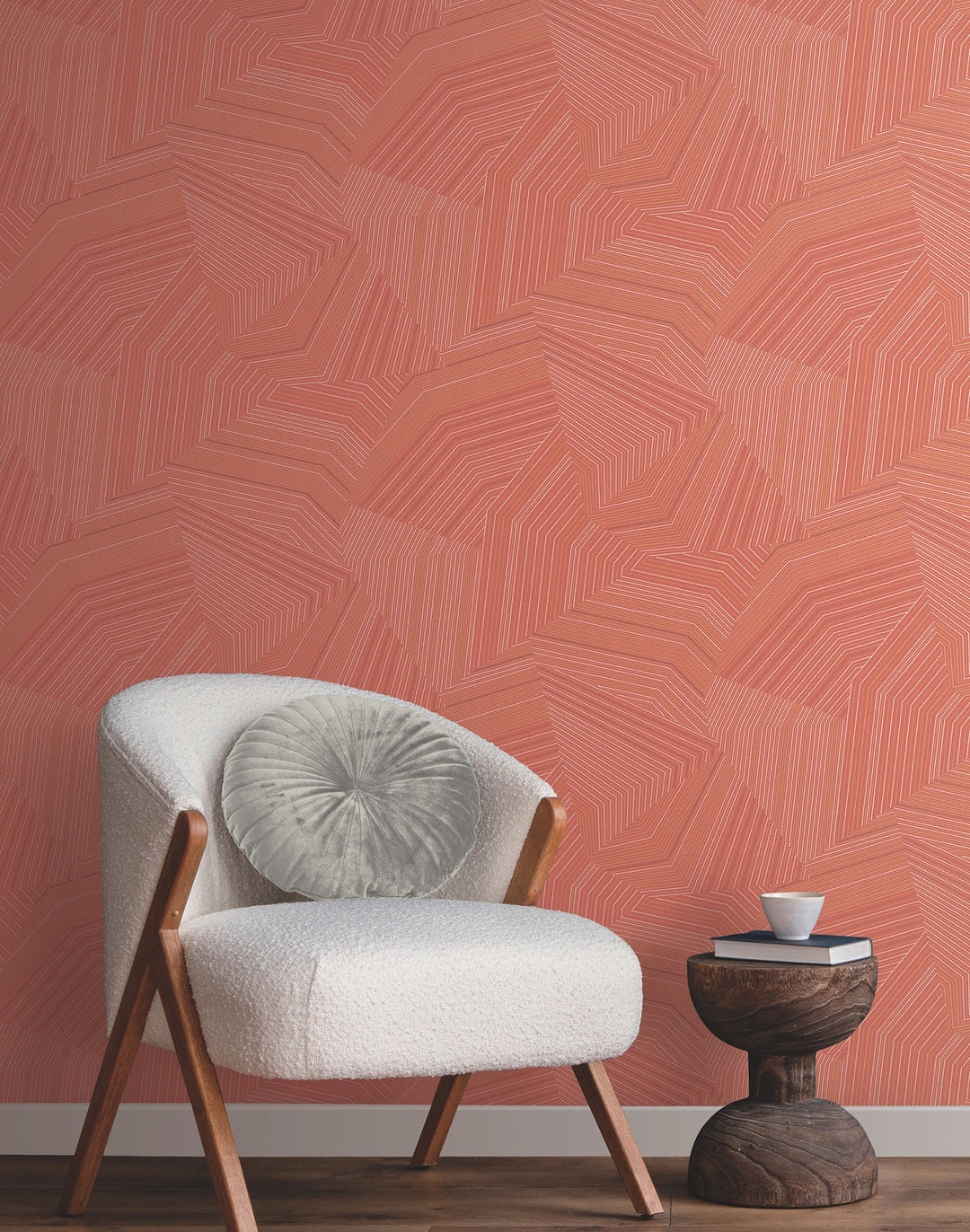 Dotted Maze Desert Red Wallpaper by York Wallcoverings Designer