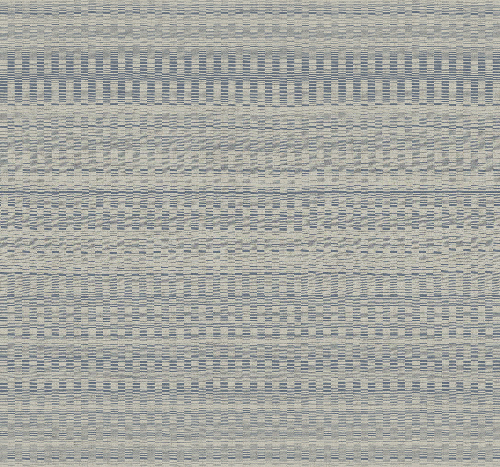 Tapestry Stitch Navy Wallpaper by York Wallcoverings Designer New Origins Covers about 60.8 square feet 27-in by 27-ft long roll Unpasted 25.25 - Swanky Fabrics -