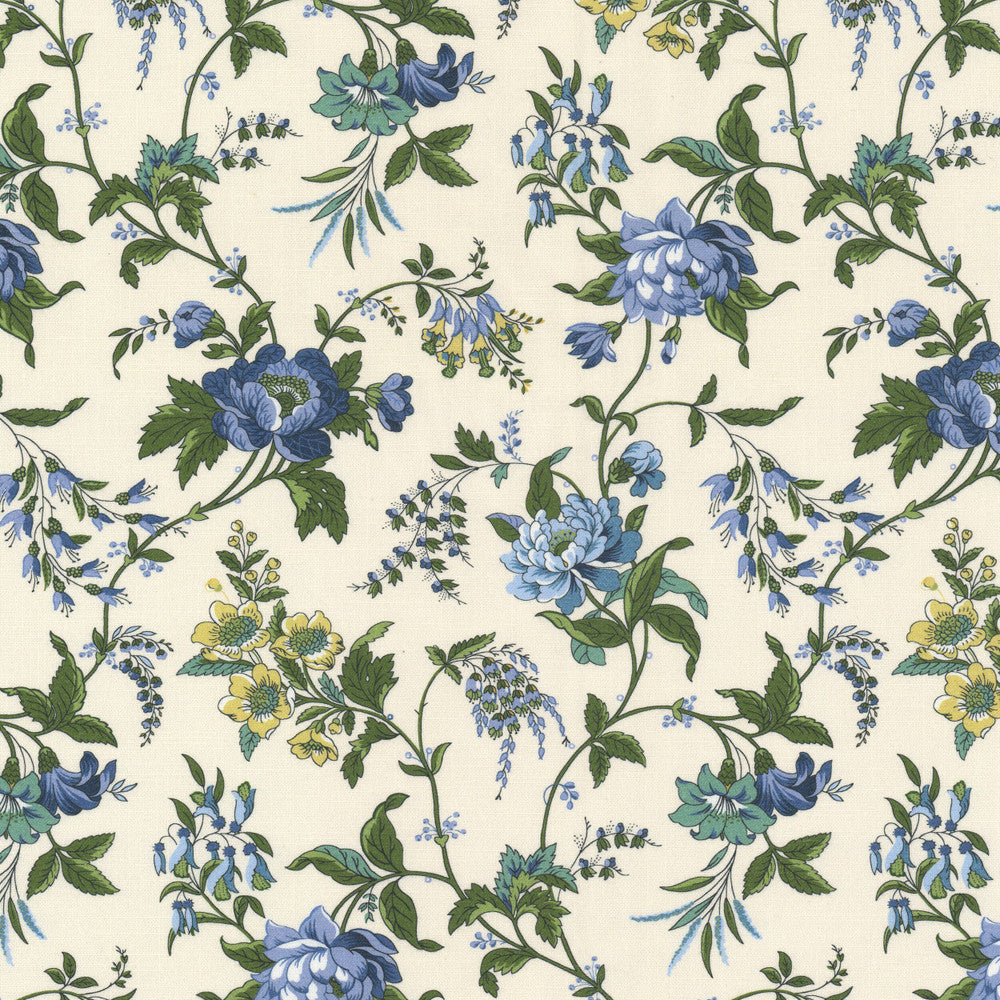 Okeefe 2 Spring by Stout Fabric Stout Fabric Okeefe 2 SpringFabric RAINBOW LIBRARY CADET/INDIGO 100%COT SPAIN </p><p>Repeat: H: 13.500, V: 13.500 54 in - Fabric Carolina -