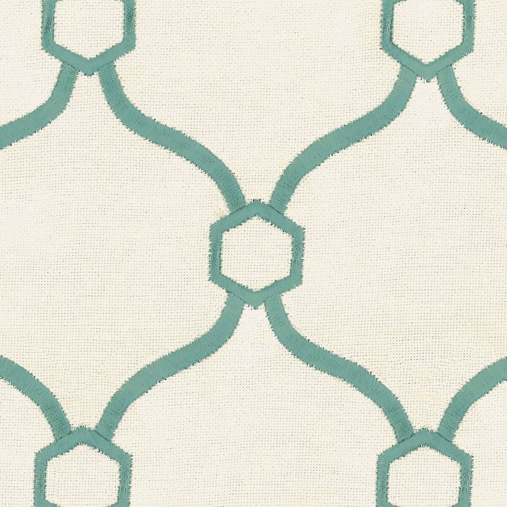 Optic 2 Lagoon by Stout Designer Fabric RAINBOW LIBRARY SPA/TEAL 44%SVI 30%POL 26%LIN %REMB CHINA WYZENBEEK 60 000 DOUBLE RUB WEAR TEST (HEAVY DUTY) Horizontal: 3.75 and Vertical: 5 53 in - Swanky Fabrics -