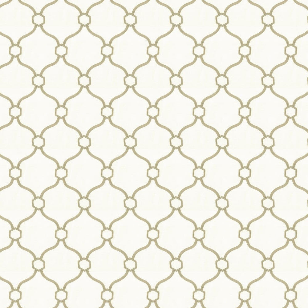 Optic 5 Toast by Stout Designer Fabric Rainbow Library Ivory/Natural 44% Spun Viscose 30% Polyester 26% Linen Rayon Embroidery CHINA WYZENBEEK 60 000 DOUBLE RUB WEAR TEST (HEAVY DUTY) Horizontal: 3.75 and Vertical: 5 53 in - Swanky Fabrics -