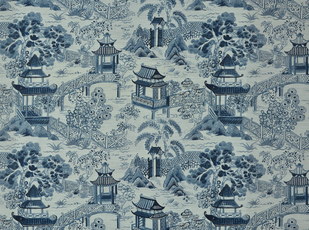 Osaka Wedgewood 517 by Covington Designer Fabric 100% POLYESTER India Horizontal: 27.75 and Vertical: 18.75 56 - Swanky Fabrics -
