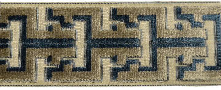 Oslo Battleship by Europatex Designer Fabric Oslo 31% Polyester, 58%Rayon, 11% Linen China Horizontal: 2.75" and Vertical: N/A 3.5" - Swanky Fabrics -