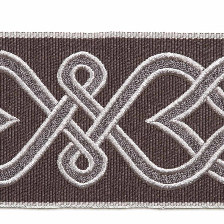 Ovada Silver by Europatex Designer Fabric Tapes Galore 100% Polyester 3.875" 2.65 inches - Swanky Fabrics -