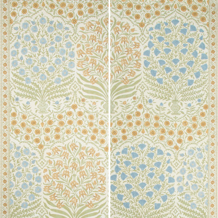 Sameera Paper Sapphire/Gold by Lee Jofa Designer Wallcovering OSCAR DE LA RENTA WALLPAPER CELLULOSE - 75%;POLYESTER - 25% United States Horizontal: 54 and Vertical: 62 54 - Swanky Fabrics -