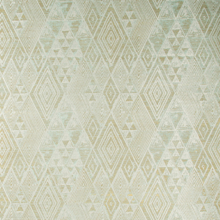 Marula Paper Aqua/Gold by Lee Jofa Designer Wallcovering MERKATO SISAL - 90%;COTTON - 10% United States Horizontal: 17 and Vertical: 17 34 - Swanky Fabrics -