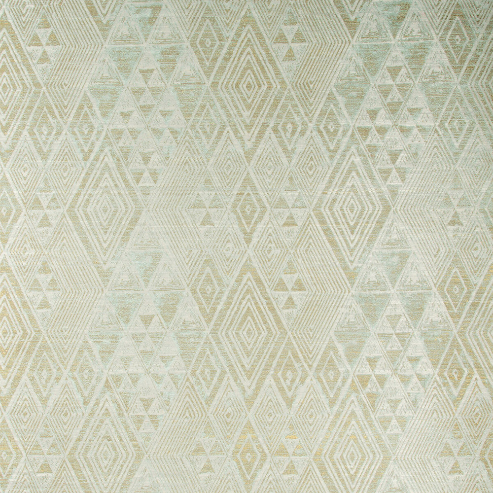 Marula Paper Aqua/Gold by Lee Jofa Designer Wallcovering MERKATO SISAL - 90%;COTTON - 10% United States Horizontal: 17 and Vertical: 17 34 - Swanky Fabrics -