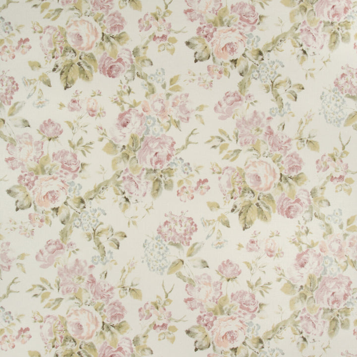 Garden Roses Wp Lilac/Moss by Lee Jofa Designer Wallcovering SUZANNE RHEINSTEIN III LINEN - 80%;ACRYLIC - 20% Italy Horizontal: 34.25 and Vertical: 27.81 34.25 - Swanky Fabrics -