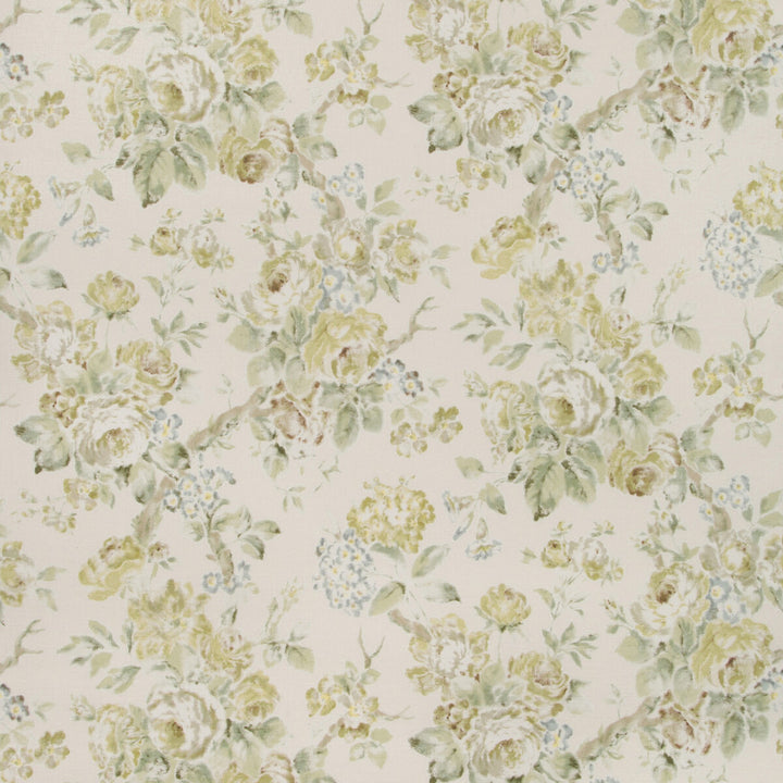 Garden Roses Wp Lime/Leaf by Lee Jofa Designer Wallcovering SUZANNE RHEINSTEIN III LINEN - 80%;ACRYLIC - 20% Italy Horizontal: 34.25 and Vertical: 27.81 34.25 - Swanky Fabrics -