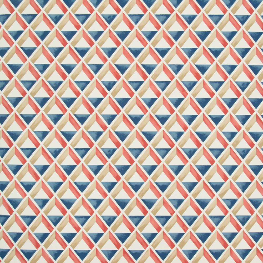 Cannes Paper Red/Blue by Lee Jofa Designer Wallcovering SUZANNE KASLER THE RIVIERA COLLECTION PAPER - 100% United States - Horizontal: 5.38 and Vertical: 13 27 - Swanky Fabrics -