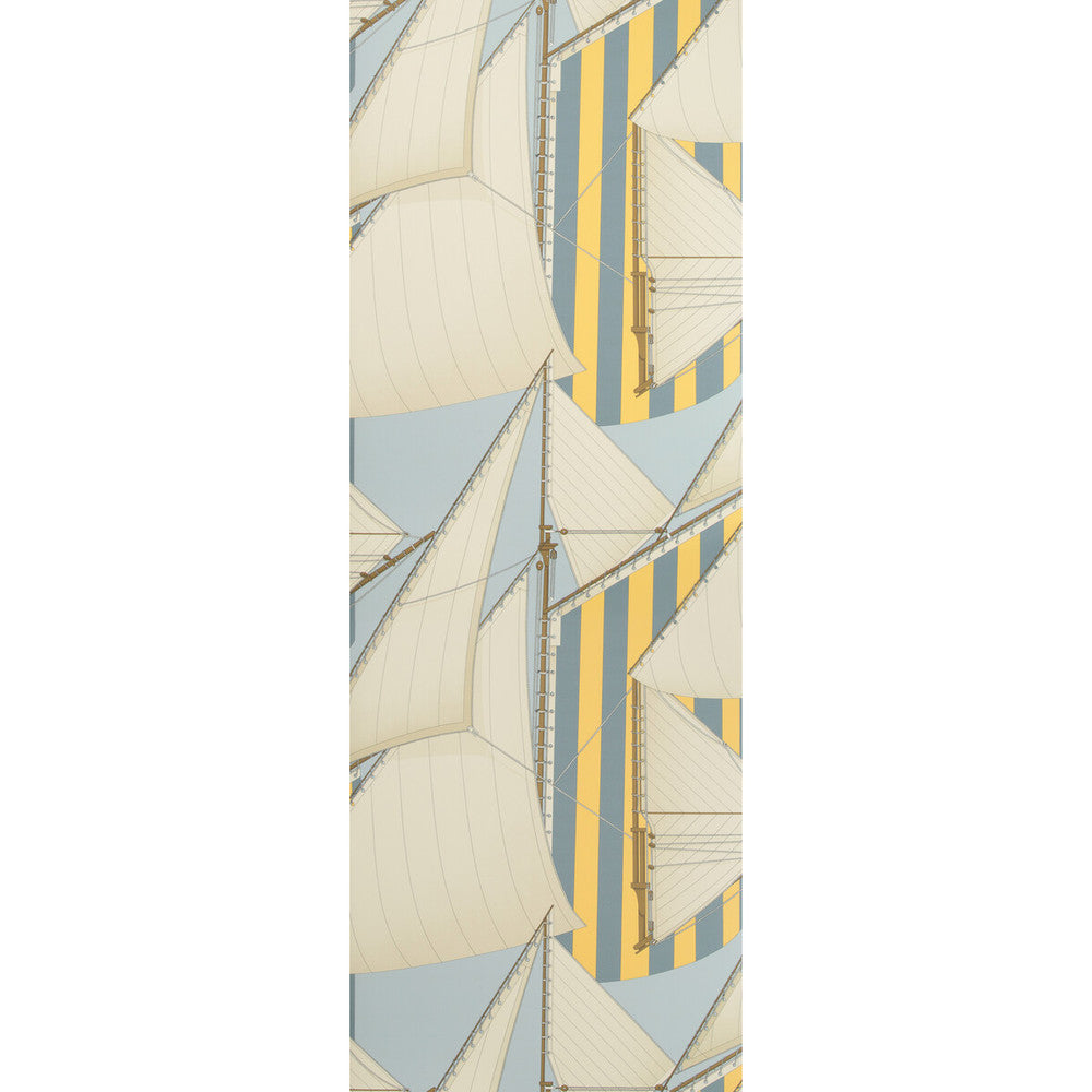 St Tropez Wp Blue/Yellow by Lee Jofa Designer Wallcovering SUZANNE KASLER THE RIVIERA COLLECTION CELLULOSE - 60%;POLYESTER - 24%;MINERAL FILLERS - 12%;BINDER - 4% Italy Horizontal: 26.77 and Vertical: 37.8 26.77 - Swanky Fabrics -