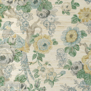 Avondale Paper Slate/Aqua by Lee Jofa Designer Wallcovering