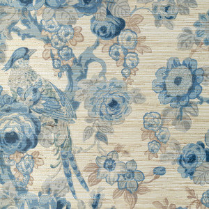 Avondale Paper Blue/Slate by Lee Jofa Designer Wallcovering