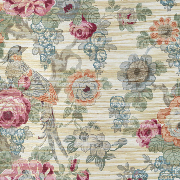 Avondale Paper Berry/Slate by Lee Jofa Designer Wallcovering AVONDALE WALLPAPER HEMP - 50%;NON WOVEN - 30%;COTTON - 10%;BINDER - 9%;OTHER - 1% United Kingdom Horizontal: 27.5 and Vertical: 26.7 27.5 - Swanky Fabrics -