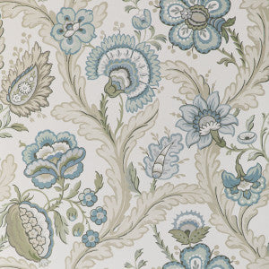 Wimberly Paper Aqua/Sage by Lee Jofa Designer Wallcovering