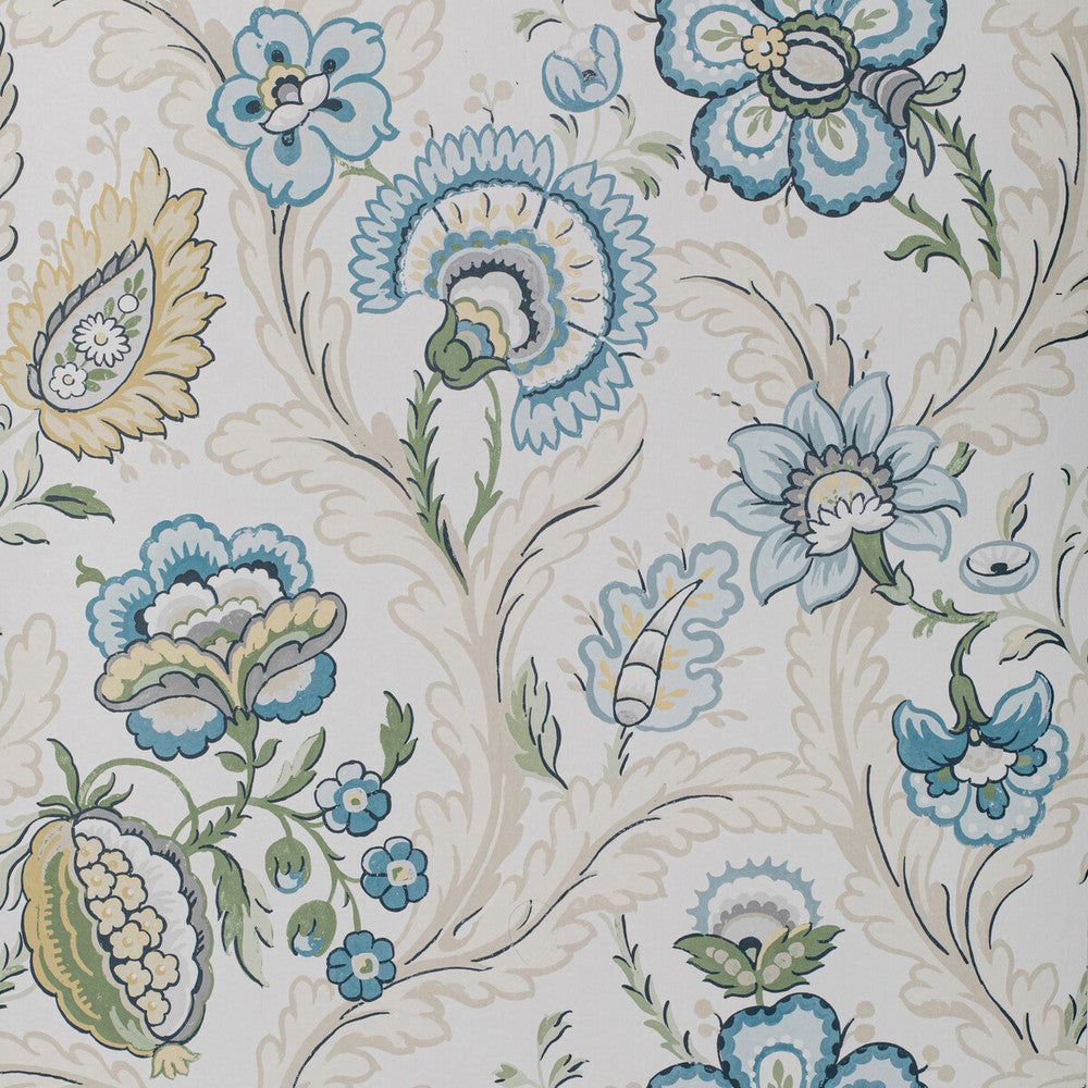 Wimberly Paper Blue/Spring by Lee Jofa Designer Wallcovering AVONDALE WALLPAPER WOOD PULP - 45%;BINDER - 20%;MINERAL FILLERS - 20%;POLYESTER - 15% United Kingdom Horizontal: 27.5 and Vertical: 27.2 27.5 - Swanky Fabrics -