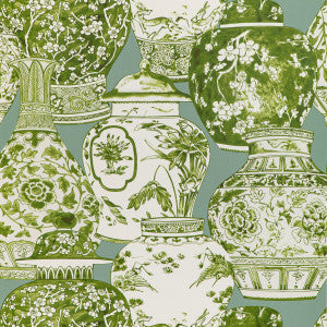 Pandan Paper Mist/Jade by Lee Jofa Designer Wallcovering