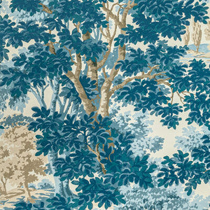 Woodland Paper Blue by Lee Jofa Designer Wallcovering